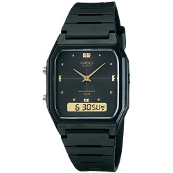 Reloj Casio AW48HE-1AV Hombre Black Resin Band Analog Digital Dual Time Zone