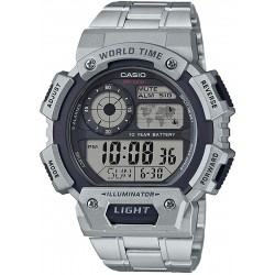 Reloj Casio AE-1400WHD-1A Digital World Time Stainless Steel (Importación USA)