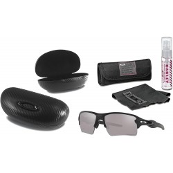 Gafas Oakley Flak 2.0 XL MatteBlack Frame Prizm Black Polarized Lens Cleaning Kit and Elli O Carbonfiber Hard Case