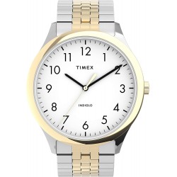 Reloj Timex TW2U40000 Hombre Modern Easy Reader 40mm - Two-Tone Case White Dial Expansion Band