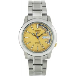 Reloj Seiko SNKK29 Hombre Stainless Steel Analog Gold Dial (Importación USA)