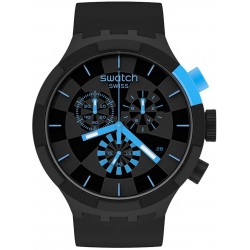 Reloj Swatch SB02B401 Quartz Silicone Strap Black 20 Casual (Importación USA)