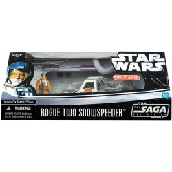 Figura Star Wars Hasbro 32461 Rogue Two Snowspeeder Vehicle Playset & Zev Senesca Pilot The Saga Collection 2006