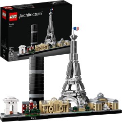 LEGO Architecture Skyline Collection 21044 Paris Building Kit Eiffel Tower Model and other City for build display 649 Pieces