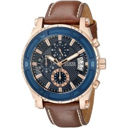 Reloj Guess U0673G3 Hombre Stainless Steel Casual Leather (Importación USA)