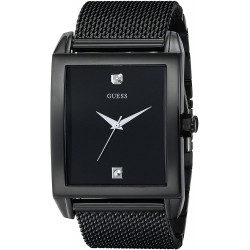 Reloj Guess U0298G1 Mesh Black Ionic Plated Rectangular Genu (Importación USA)