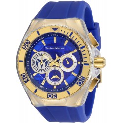 Reloj TM-118125 Technomarine Hombre Cruise California Stainless Steel Quartz with Silicone Strap, Blue, 29.1