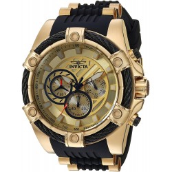 Reloj Invicta 25526 Hombre Bolt 52mm Stainless Steel and Silicone Chronograph Quartz , Black/Gold