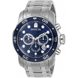 Reloj Invicta 0070 Hombre Pro Diver Quartz Chronograph with Stainless Steel Strap, Silver, 26 Model 0073)