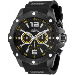 Reloj Invicta I-Force Hombre 50mm I Force Quartz Chronograph Black Dial & Yellow Tone Silicone Strap