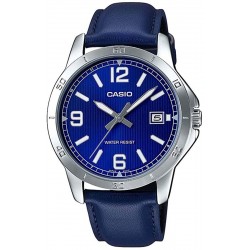 Reloj Casio MTP-V004L-2B Hombre Casual Blue Leather Band Dial Date