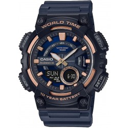 Reloj Casio AEQ-110W-2A3VCF 10-Year Battery Quartz Resin Strap, Black, 28.4 Casual (Model: AEQ-110W-2A3VCF)