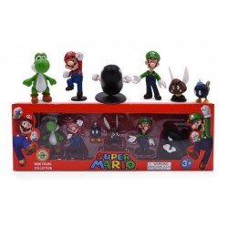 Super Mario Bros Luigi Yoshi Colección 6 Figuras En Caja (Entrega Inmediata)