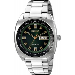 Reloj Seiko SNKM97 Hombre Analog Green Dial Automatic Silver (Importación USA)