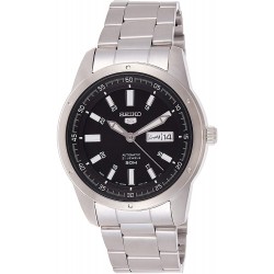 Reloj Seiko SNKN13J1 5 Silver/Black Face Automatic Hombre An (Importación USA)