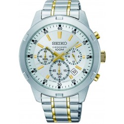 Reloj Seiko SKS607P1 Hombre White Dial Stainless Steel Band (Importación USA)