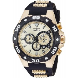 Reloj Invicta Hombre Pro Diver 52mm Stainless Steel and Polyurethane Chronograph Quartz , Black/Gold, Blue/Gold, 30 (Model: 24681, 24682)