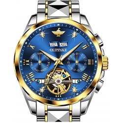 Reloj 3186 Swiss Brand Hombre Luxury Automatic Mechanical Self Winding Sapphire Crystal Tungsten Stainless Steel Waterproof Two Tone Business Dress