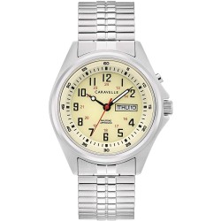 Reloj 43C124 Caravelle Traditional Quartz Hombre Stainless Steel Silver-Tone ExpansionLight Up , (Model: 43C124)