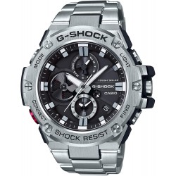 Reloj Casio GST-B100D-1ACR Hombre G-Steel by G-Shock Quartz Solar Bluetooth Connected with Stainless-Steel Strap, Silver, (Model: GST-B100D-1ACR)