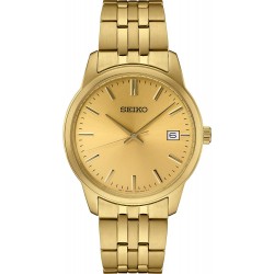 Reloj Seiko SUR442 Men Quartz Dress with Stainless Steel Strap, Gold, 20 (Model: SUR442)