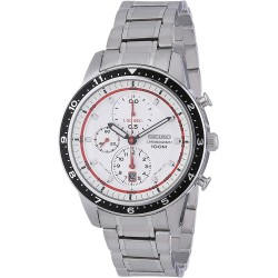 Reloj Seiko SNDF35P1 Chronograph White Dial Stainless Steel (Importación USA)