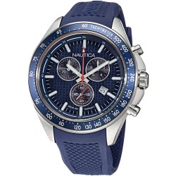 Reloj Nautica NAPOBS108 Hombre Stainless Steel Quartz Silicone Strap, Blue, 22 Casual (Model: NAPOBS108)