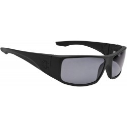 Gafas SPY Cooper XL, Rectangular Wrap , Color and Contrast Enhancing Lenses, Matte Black - Grey Polarized Lenses