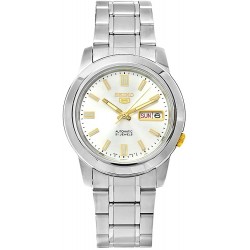 Reloj Seiko SNKK09K1S Hombre Stainless-Steel Analog with Whi (Importación USA)