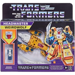 Figura Transformers 2021 Modern Figure in Retro Packaging Decepticon Headmaster Weirdwolf with Monxo