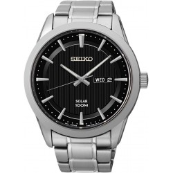 Reloj Seiko SNE363P1 Solar Hombre Analog with Stainless Stee (Importación USA)