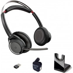 Audifonos GTW Voyager Focus UC B825 Bluetooth Headphones with Microphone 202652-01-BC, USB Dongle, Smartphones, PC, MAC, Tablet - Zoom, Teams, Skype,