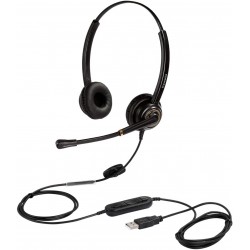 Audifonos USB Headset with Microphone Noise Cancelling and Volume Controls, Computer PC Headphone Voice Recognition Mic for Dragon Teams Zoom Skype Ly