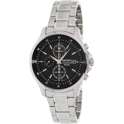 Reloj Seiko SNDE19 Black Dial Chronograph Stainless Steel Ho (Importación USA)