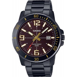 Casio MTP-VD01B-5BV Men's Enticer Black IP Stainless Steel Black Dial Casual Analog Sporty Watch