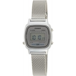 Casio LA670WEM-7D Stainless Steel Mesh Band Ladies Watch Digital LA670 + Gift