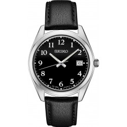 Seiko Men's Japanese Quartz Dress Watch with Stainless Steel Strap, Black, 10 (Model: SUR461)