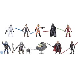 Star Wars Toys Mission Fleet 2.5-Inch-Scale Action Figure 10-Pack, 19 Accessories, with Darth Vader, Luke Skywalker and Grogu, Ages 4 and Up (Amazon E