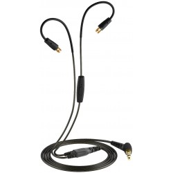 GranVela A8 Replacement Stereo Audio Cable with Microphone, Memory Wire,Compatible with Meeaudio M6 Pro Earbuds- Black