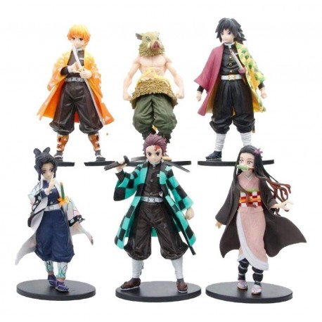 Figuras Demon Slayer Kimetsu No Yaiba Set X 6 Nezuko Tanjiro