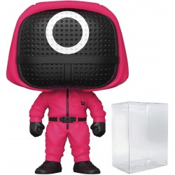 Figura Squid Game Masked Worker Funko Pop! Vinyl Figure Bundled Compatible Pop Box Protector Case , Multicolor, 3.75 inches