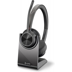 Audífonos Poly Voyager 4320 UC Wireless Headset Charge St Plantronics Headphones Boom Mic Connect to PC Mac via USB A Bluetoo