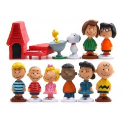 Peanuts Snoopy Woodstock Colección 12 Figuras En Bolsa