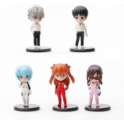 Figuras Evangelion Asuka Rei Mari Shinji Kaworu Set X 5