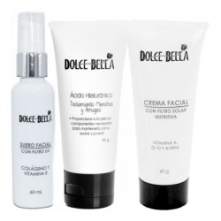 Suero Facial + Crema Facial + Acido Hialuronico Dolce Bella