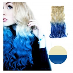 Cortina De Cabello Ondulada Californianas Rubio Azul