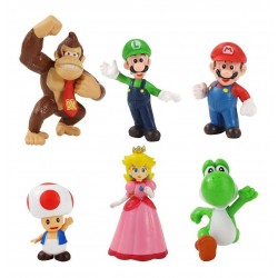 Super Mario Bros Donkey Kong Colección X 6 Figuras En Bolsa