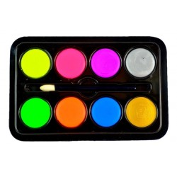 Maquillaje Artistico Pintura Neon Paleta X8 Tonos 32grs