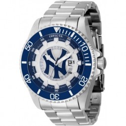 Men's 43472 MLB New York Yankees Quartz Silver, White, Blue Dial Watch