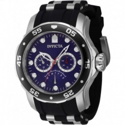 Men's Pro Diver 48mm Silicone, Stainless Steel Quartz Watch, Black (Model: 46967)